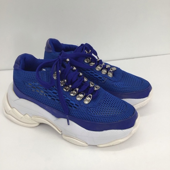 Jeffrey Campbell Hotspot Blue Oversized Dad Sneakers Platform NWOT Size 7 - Picture 9 of 9